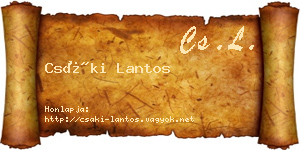 Csáki Lantos névjegykártya